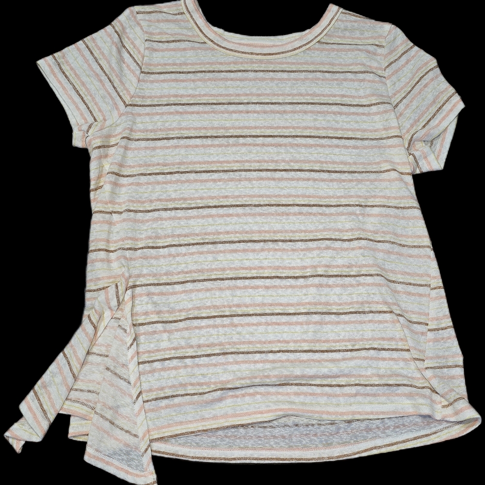 Studio B Women's, Short-Sleeve Striped Top w/ Side-tie: Knit Y2K Casual